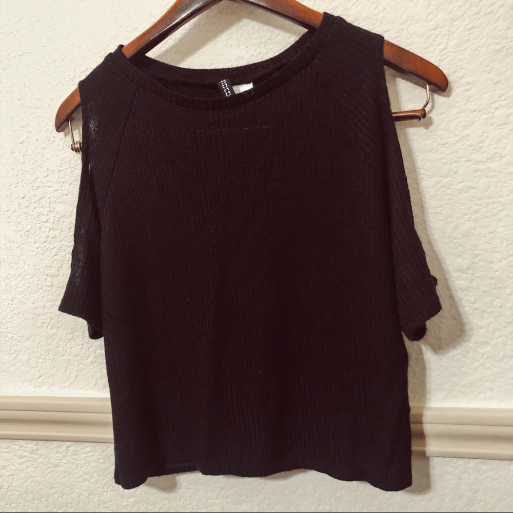 DIVIDED  Hanging Sleeve Ribbed Tee